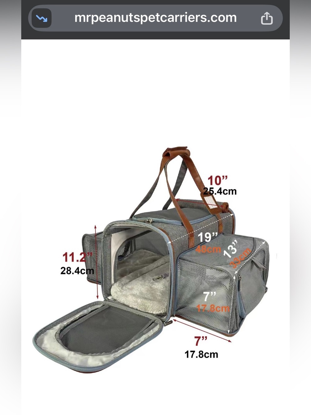 Mr. Peanut Big Apple XL Double Expandable Pet Carrier - Picture 8 of 12
